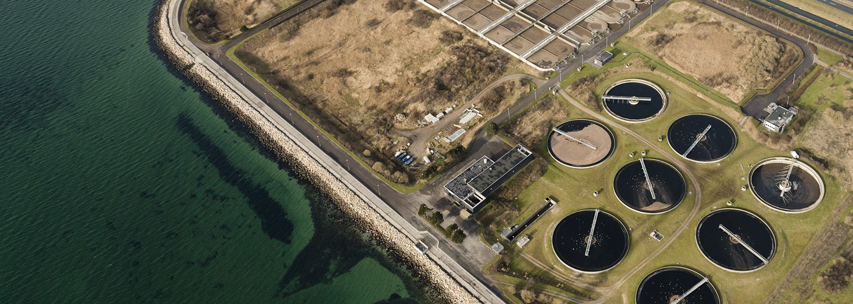 Aerial view of Avedøre WRRF by BIOFOS